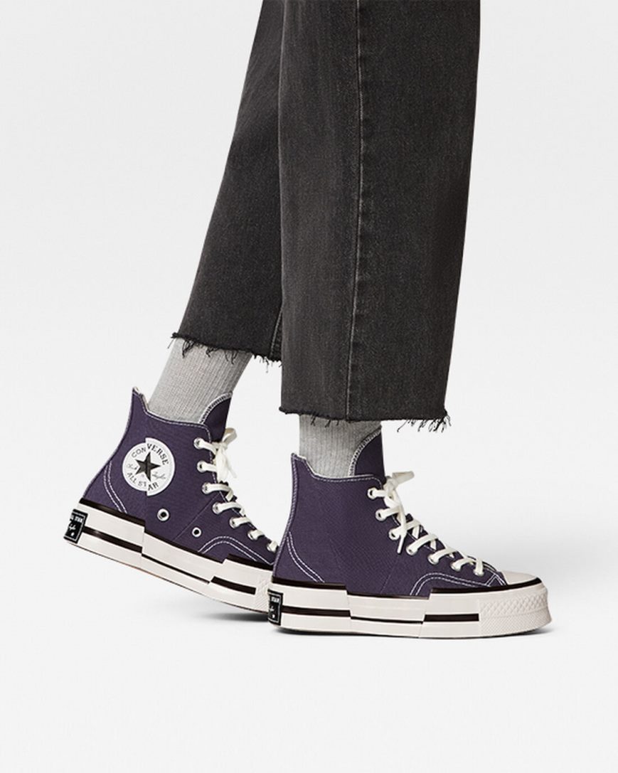 Women's Converse Chuck 70 Plus High Top Shoes Purple / Black | AU 08C65W